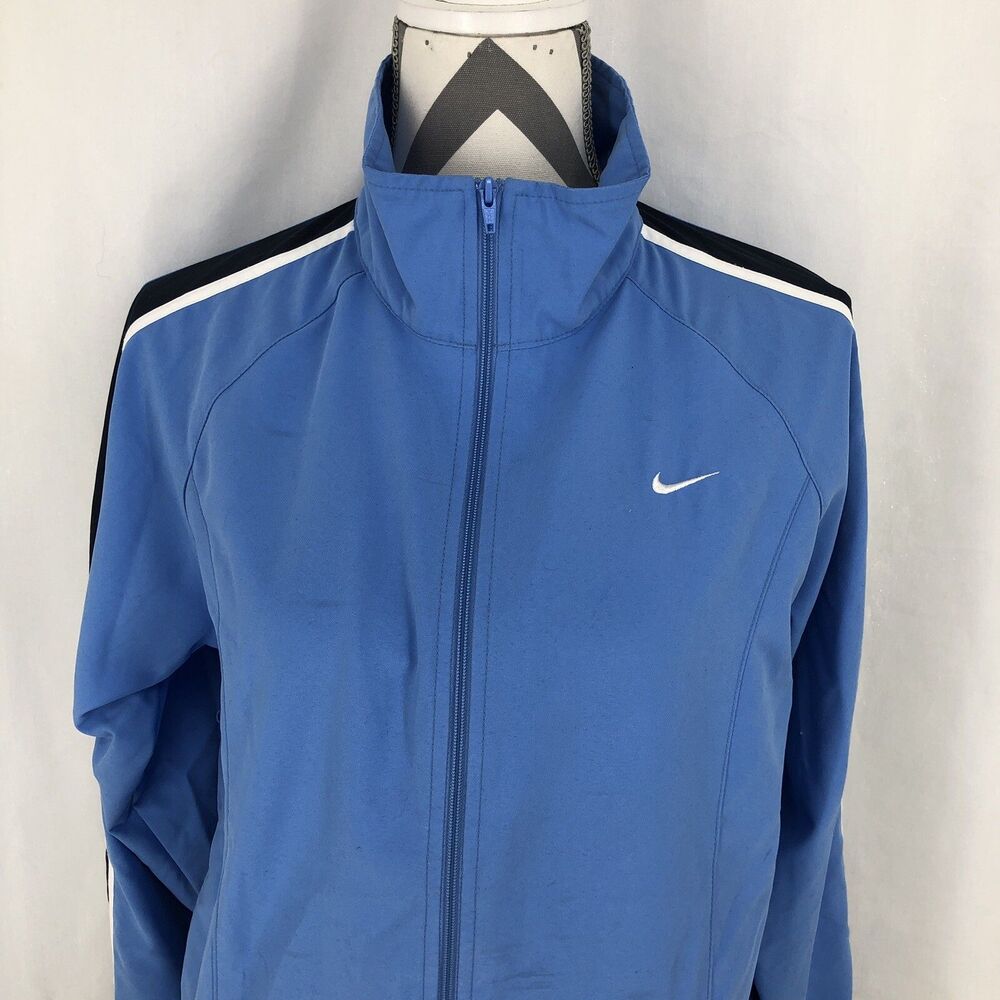 Nike Full Zip Mock Neck Blue Track Jacket Medium 8-10